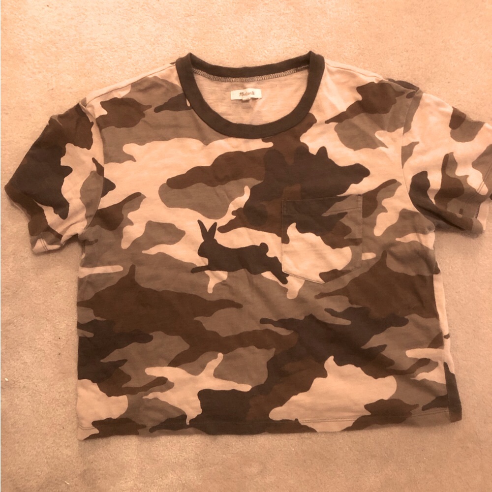 MADEWELL Easy Crop Tee in Cottontail Camo